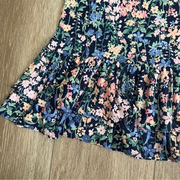 Tommy Hilfiger Size 10 Floral Printed Flutter Sleeve Tiered Ruffle Trim Dress - Picture 6 of 13